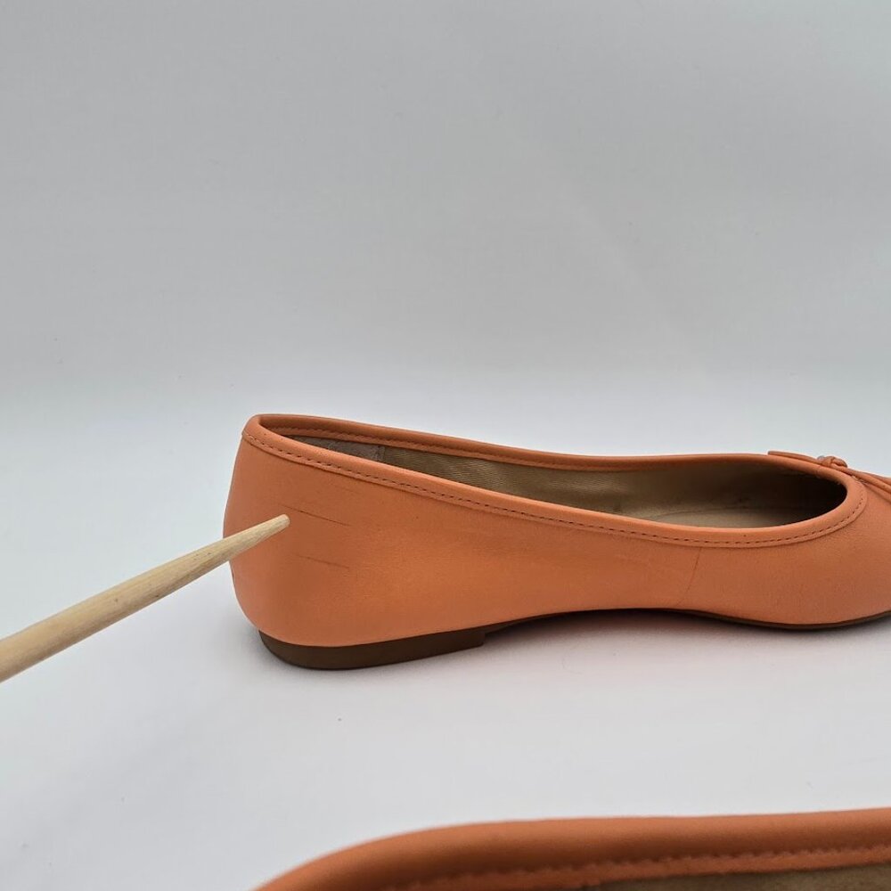 Ralph Lauren Jayne Nappa Leather Flats in Pastel Orange - Picture 6 of 7